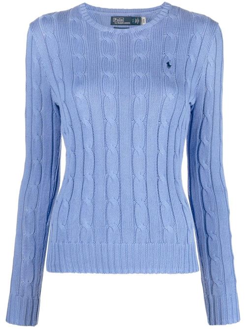 maglioncino di cotone blu a trecce Polo Ralph Lauren | 211891640003